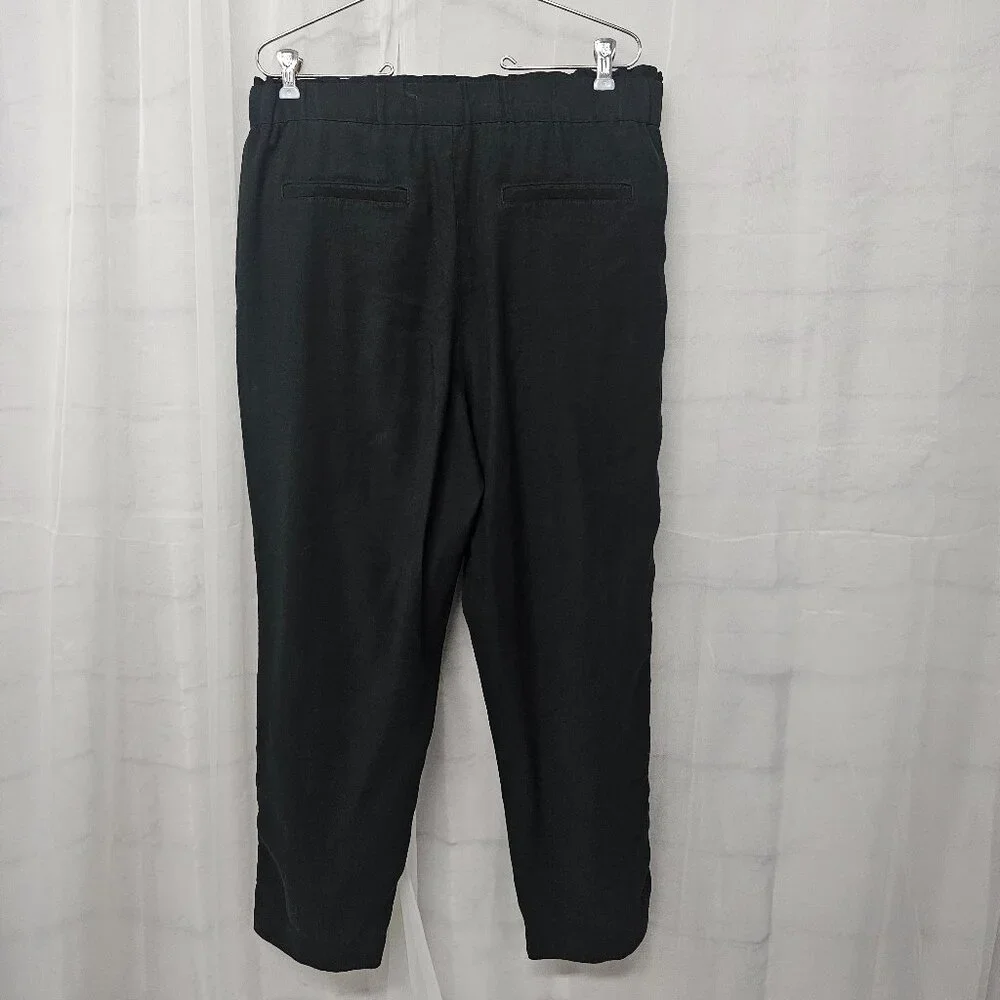 Banana Republic Black Pants Casual Cropped Straight Leg Office L - Picture 7 of 11